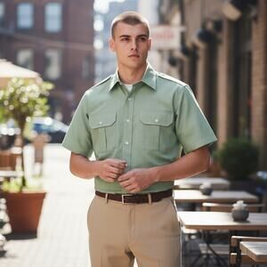 U.S. DSCP Men’s 15.5 Green Short Sleeve Uniform Shirt